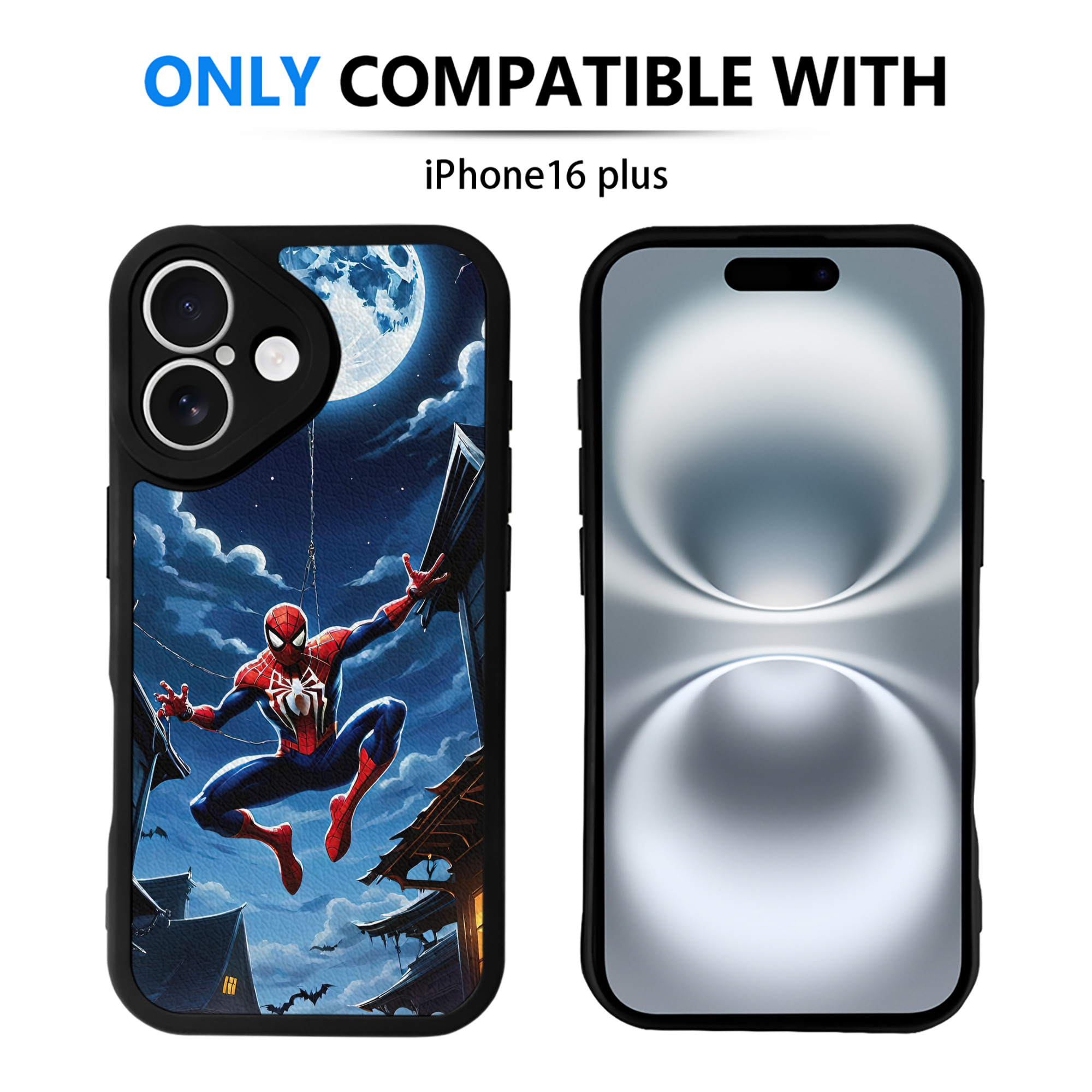 （画像用） Spider Man スパイダーマン 【iPhone 16シリーズ対応】シリコンスマホケース（レザー調） 材質：シリコン